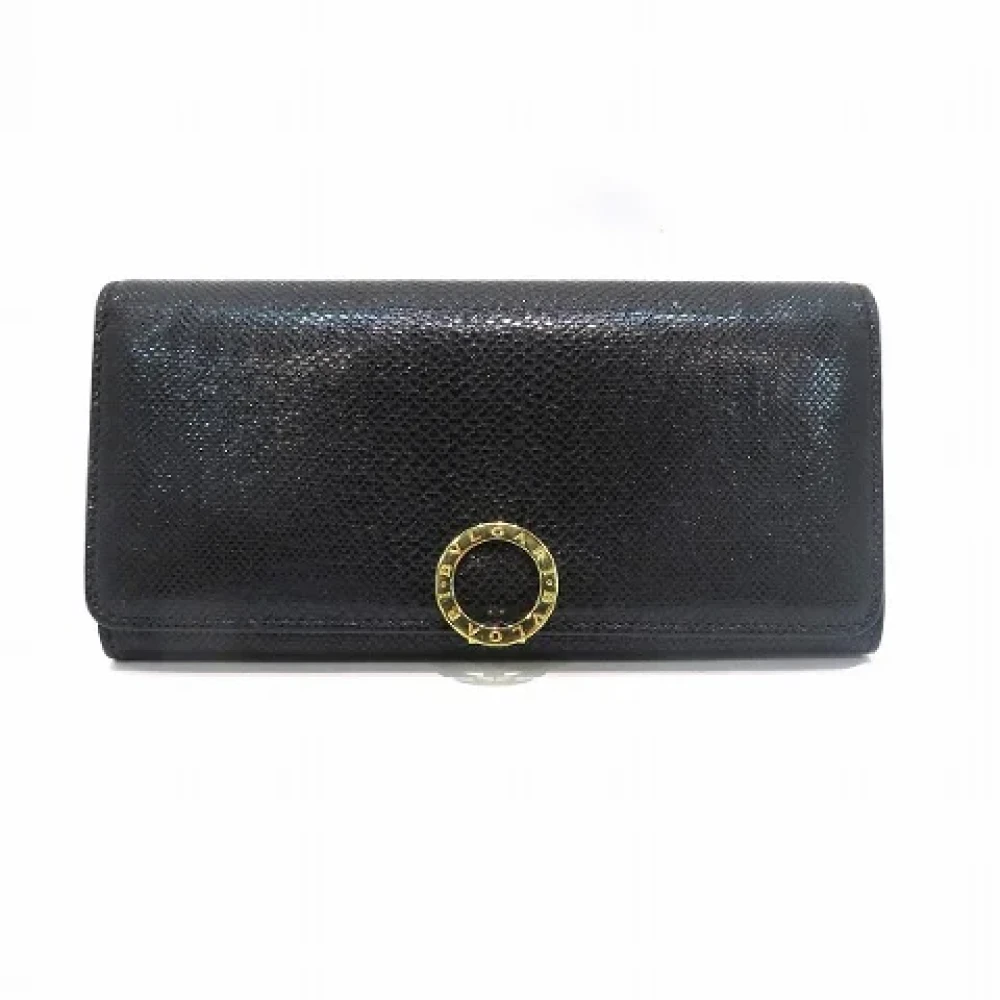 Bvlgari Vintage Pre-owned Leather wallets Black Dames