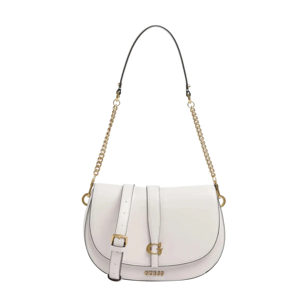 Guess Elegante witte schoudertas met gouden details Beige Dames