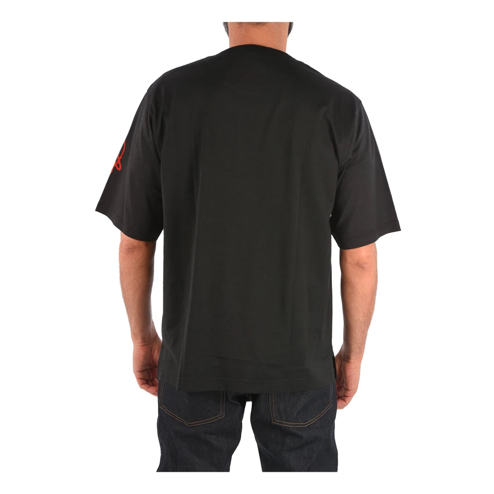 Dolce & Gabbana Premium Zwart Katoenen T-Shirt met D&G Logo Black Heren