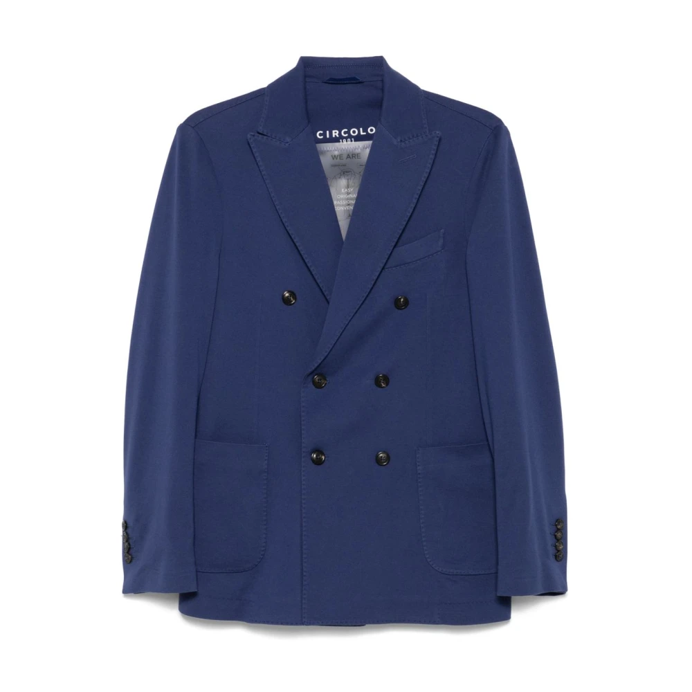 Circolo 1901 Men's Purple Blazers,, Double-Breasted Jacket With Pockets Large