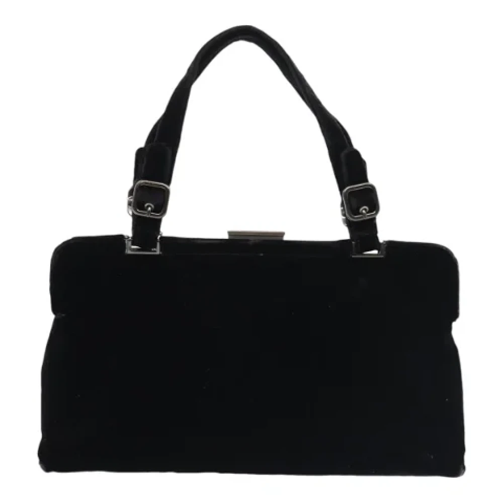 Prada Vintage Pre-owned Canvas handbags Black Dames