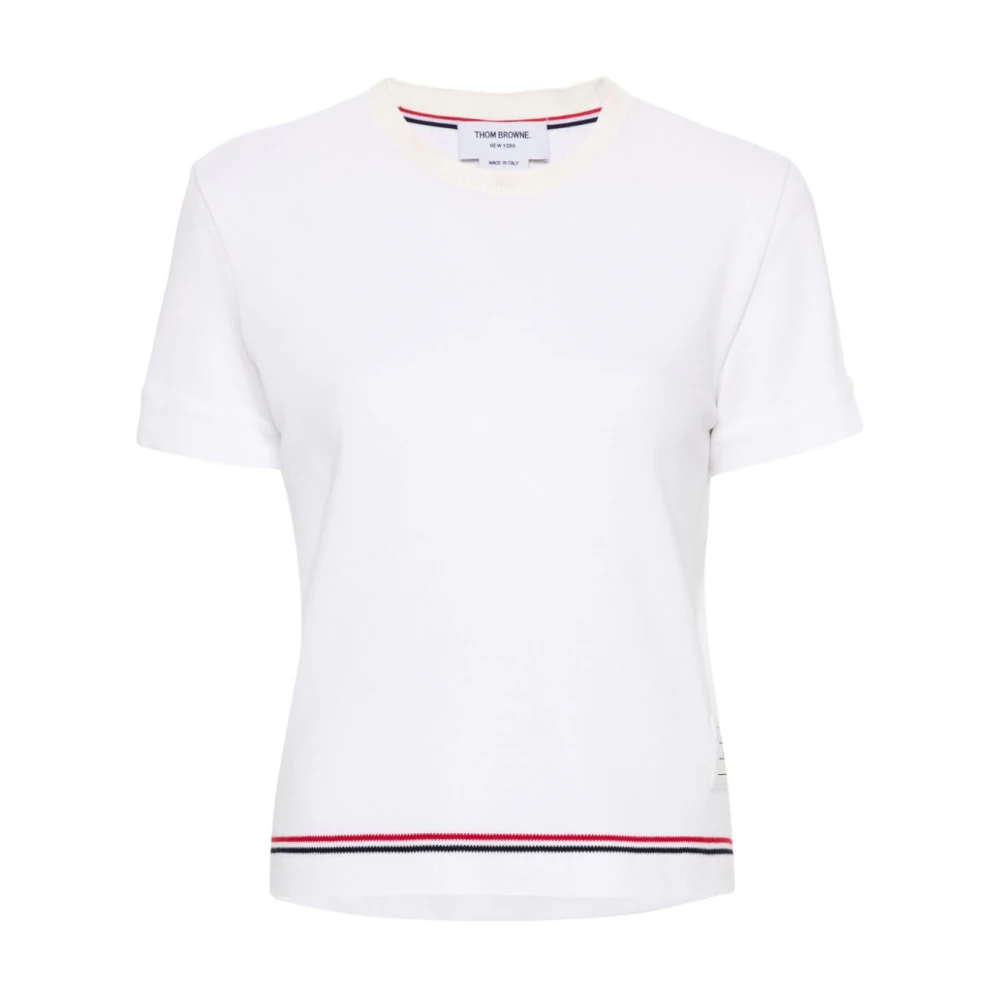 Thom Browne Witte T-shirts en Polo's met RWB Streep White Dames