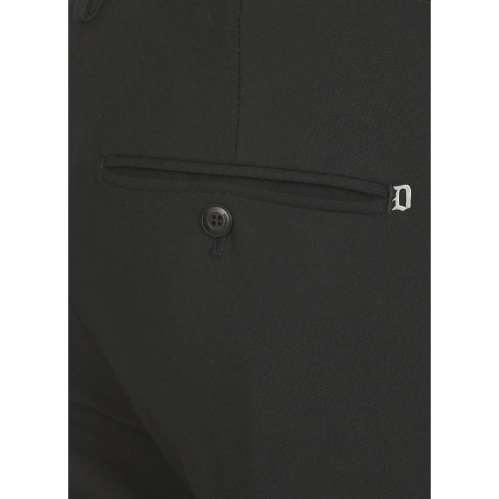 Dondup Zwarte Katoenen Broek met Zakken Black Heren