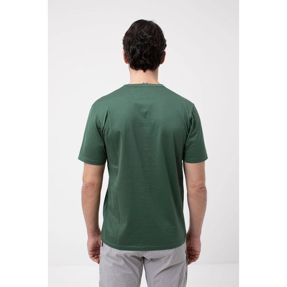 C.P. Company Groene Logo T-shirt in Filo di Scozia Green Heren