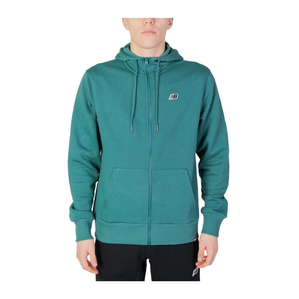 New Balance Bomull Hoodie Tröja Green, Herr