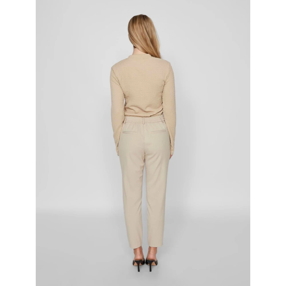 Vila Smalle Schouder T-shirt voor Vrouwen Beige Dames