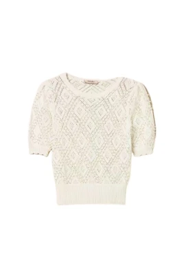 Maglia a losanghe con perle