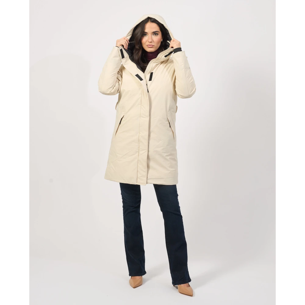 Invicta Ivoor Lange Jas met Capuchon Beige Dames