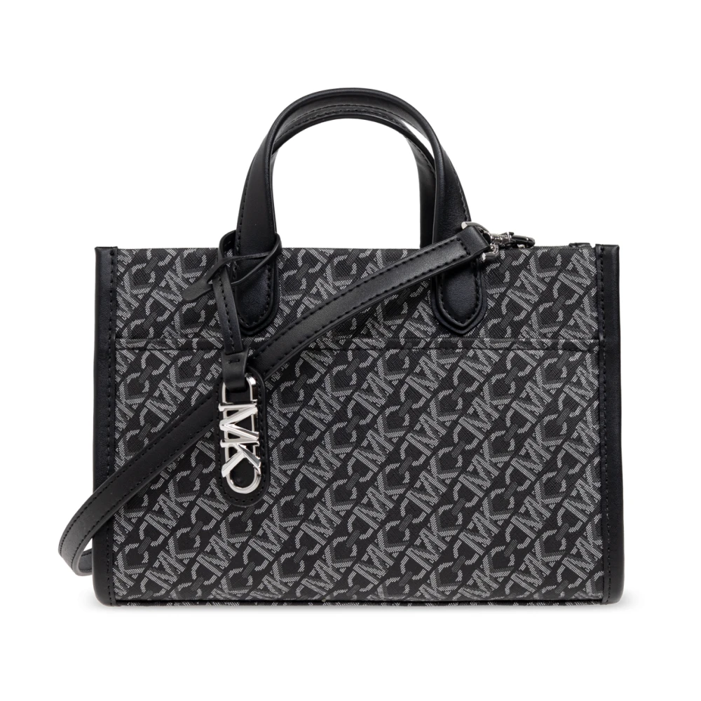 Michael Kors Gigi Large Empire Logo Jacquard Tote Bag Black Dames