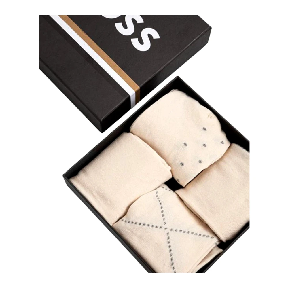 Hugo Boss Glanzende Sokken Cadeauset Reguliere Hoogte Beige Dames