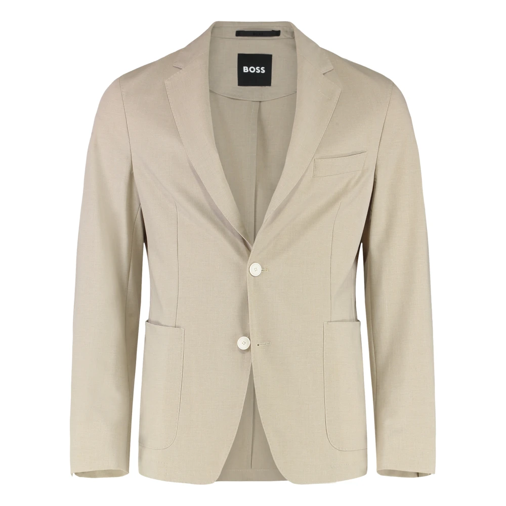 Hugo Men's Beige Classic Wool Blend Jacket