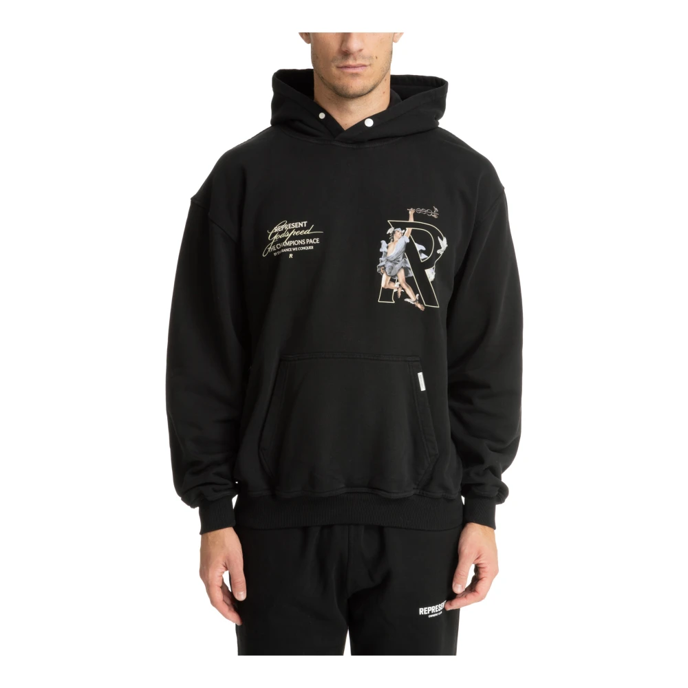 Represent Gestreept Logo Zak Hoodie Black Heren