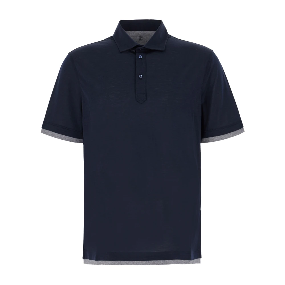 BRUNELLO CUCINELLI Klassiek Polo Shirt voor Mannen Blue Heren