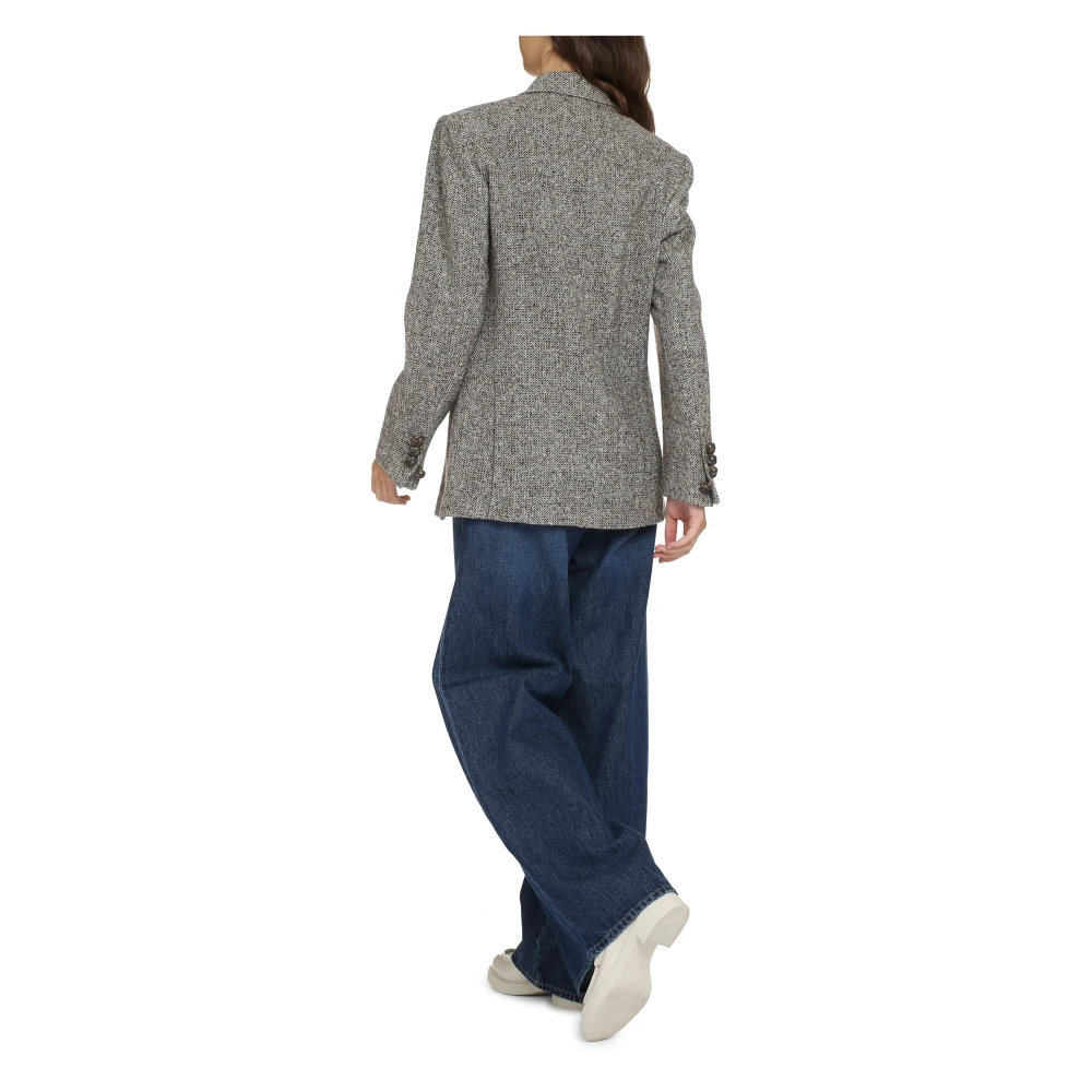 Golden Goose Gebreide Double-Breasted Blazer Gray Dames