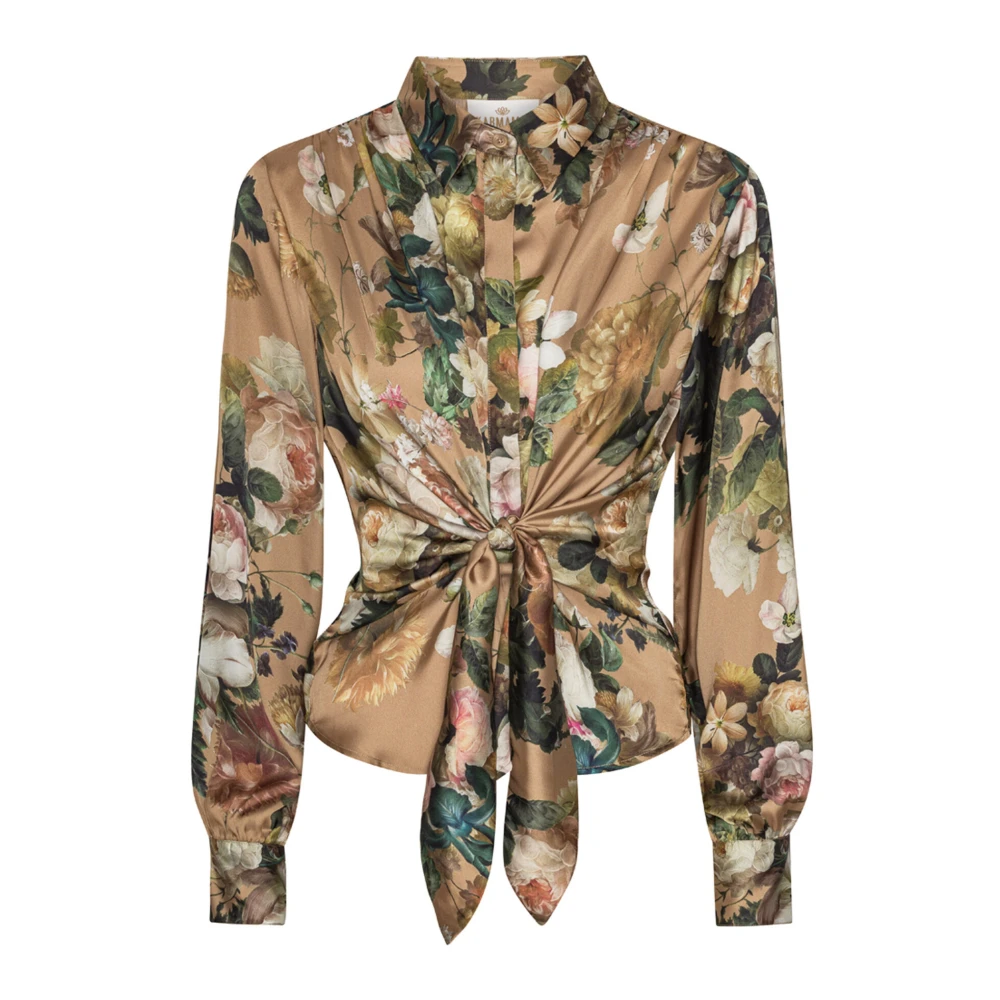 Karmamia Women's Multicolor Elegant Blouse With Knot Detail - Shirts - Xl - Blouses & Shirts