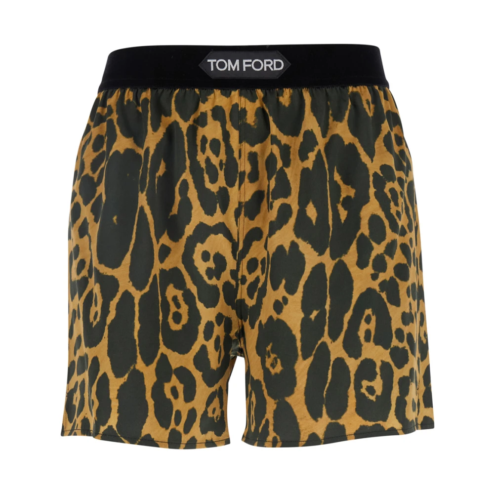 Tom Ford Luipaardprint Zijden Stretch Shorts Multicolor Dames