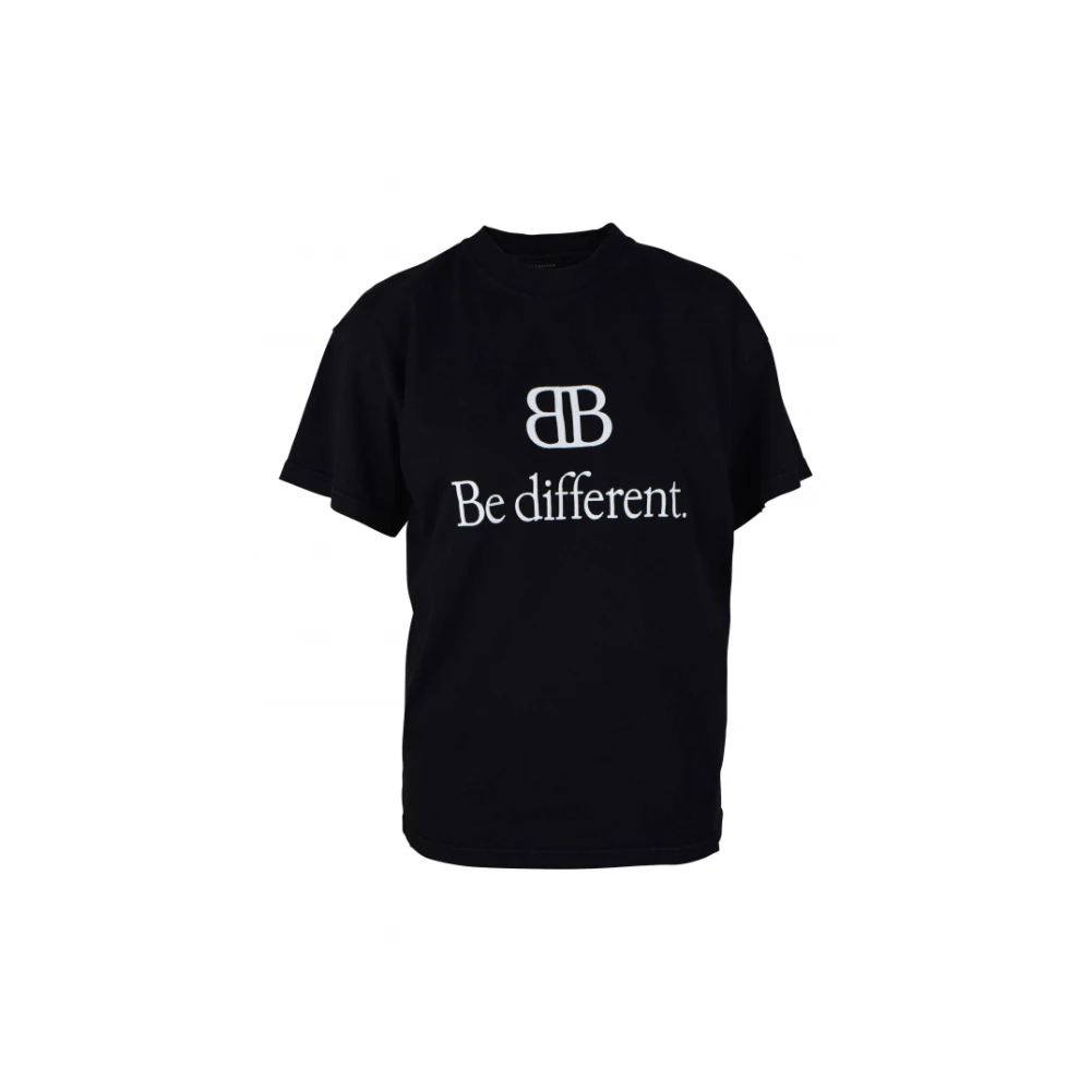Balenciaga Zwarte BB Logo T-shirt Black Dames