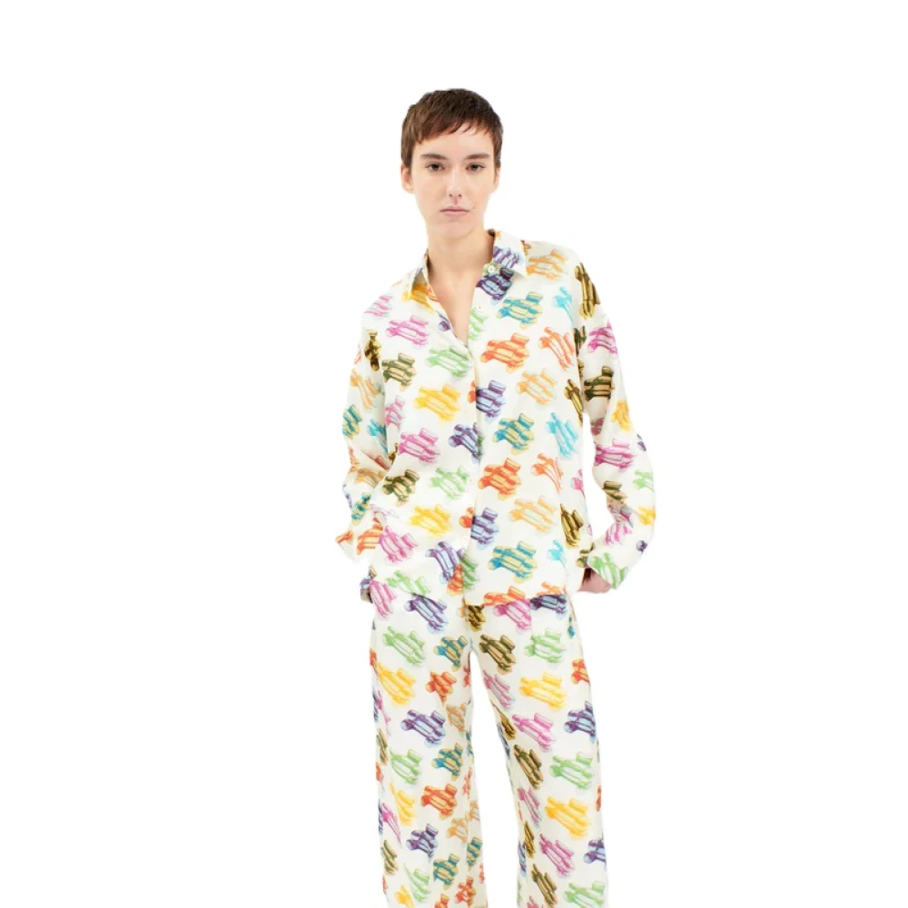 Odeeh Zwembadstoelen Blouse Oversized Schouder Multicolor Dames