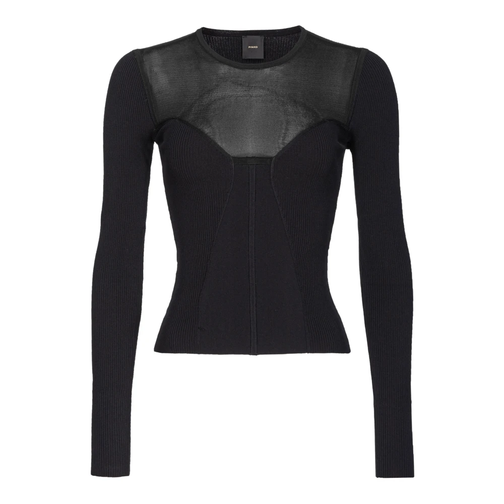 Pinko Long Sleeve Tops Black Dames