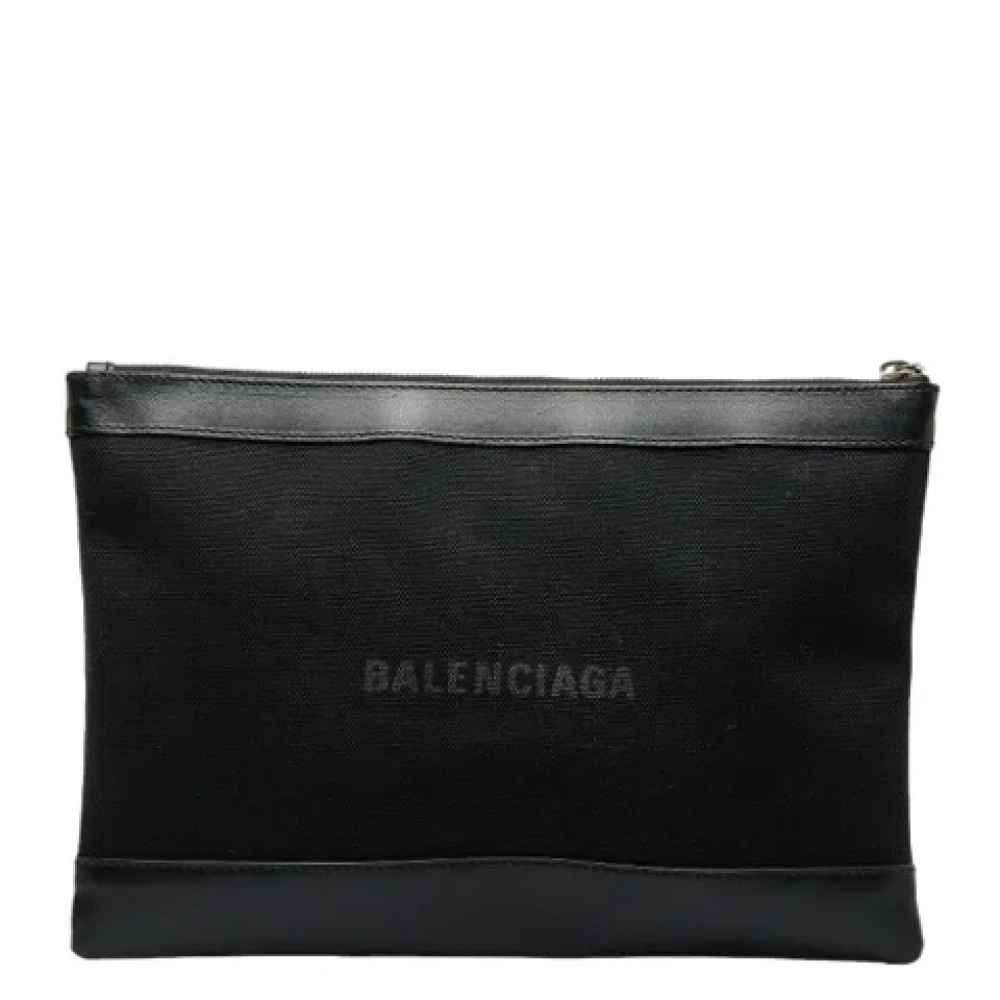 Balenciaga Vintage Pre-owned Canvas clutches Black Dames