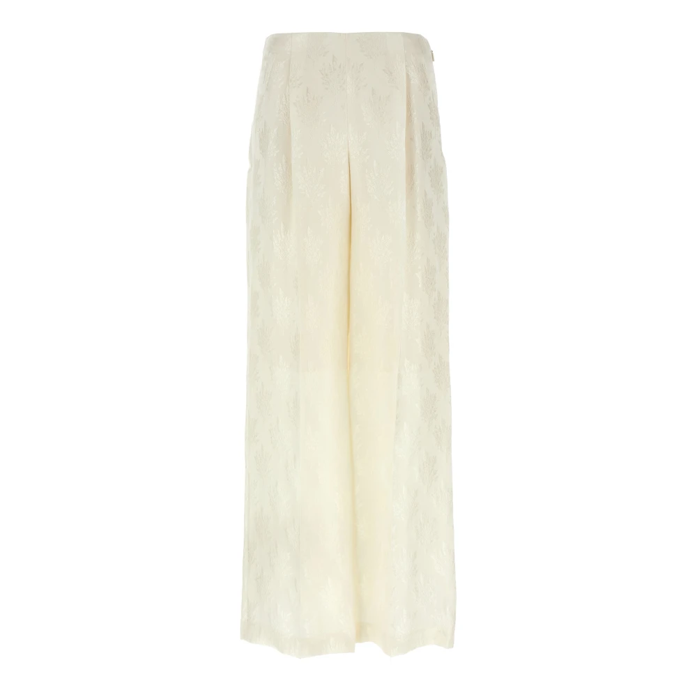 Fendi Women's White Bouquet Trousers - Wide Trousers - Xs - Trousers