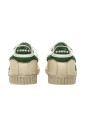 sneaker-en-daim-cire-de-style-retro-vert