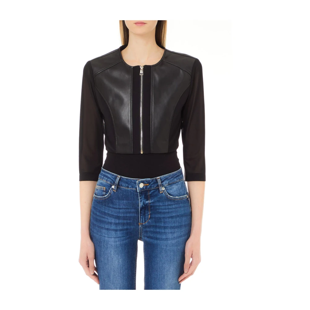 Liu Jo Zwarte Spalmato Tule Jas Black Dames