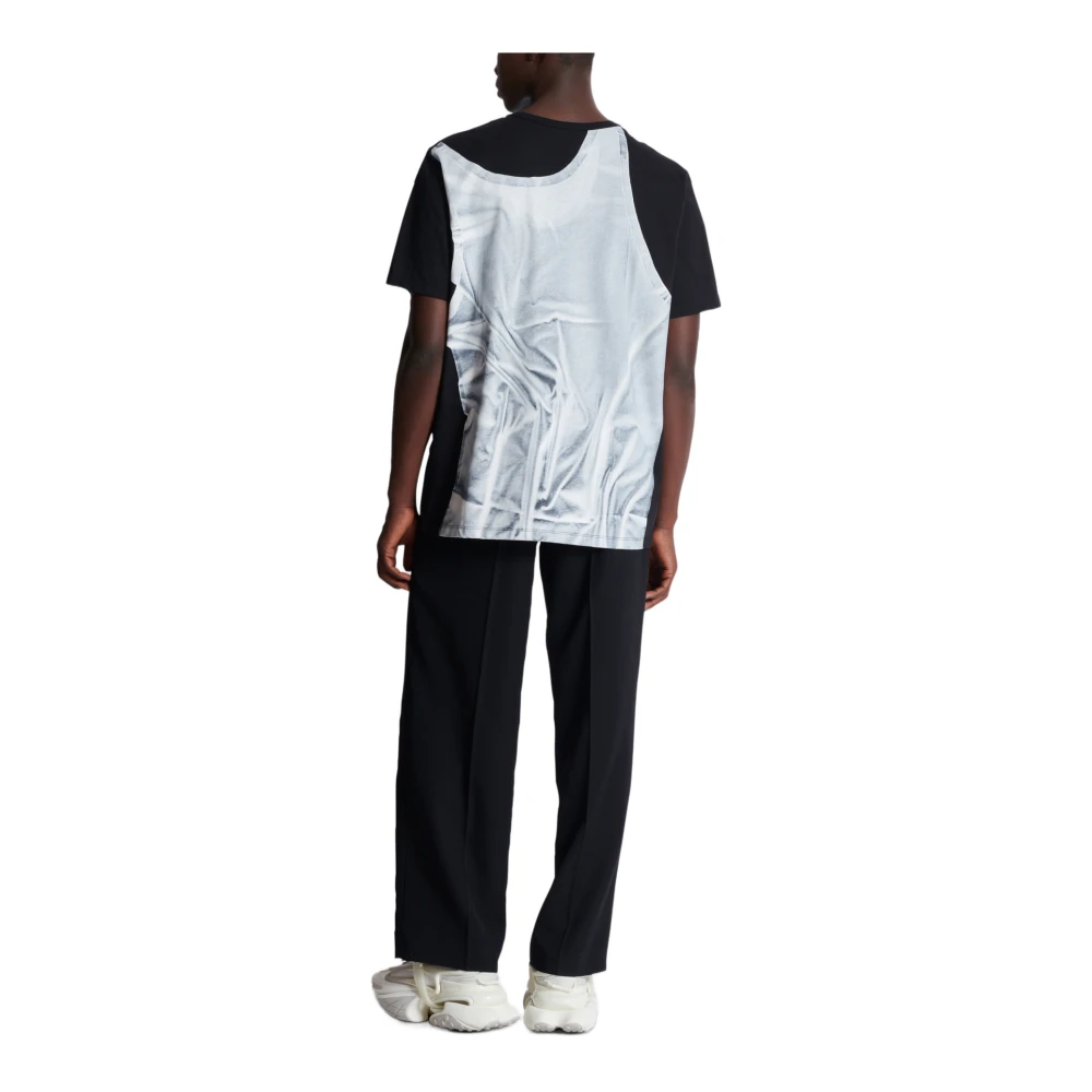 Balmain T-shirt met tanktop-print Black Heren