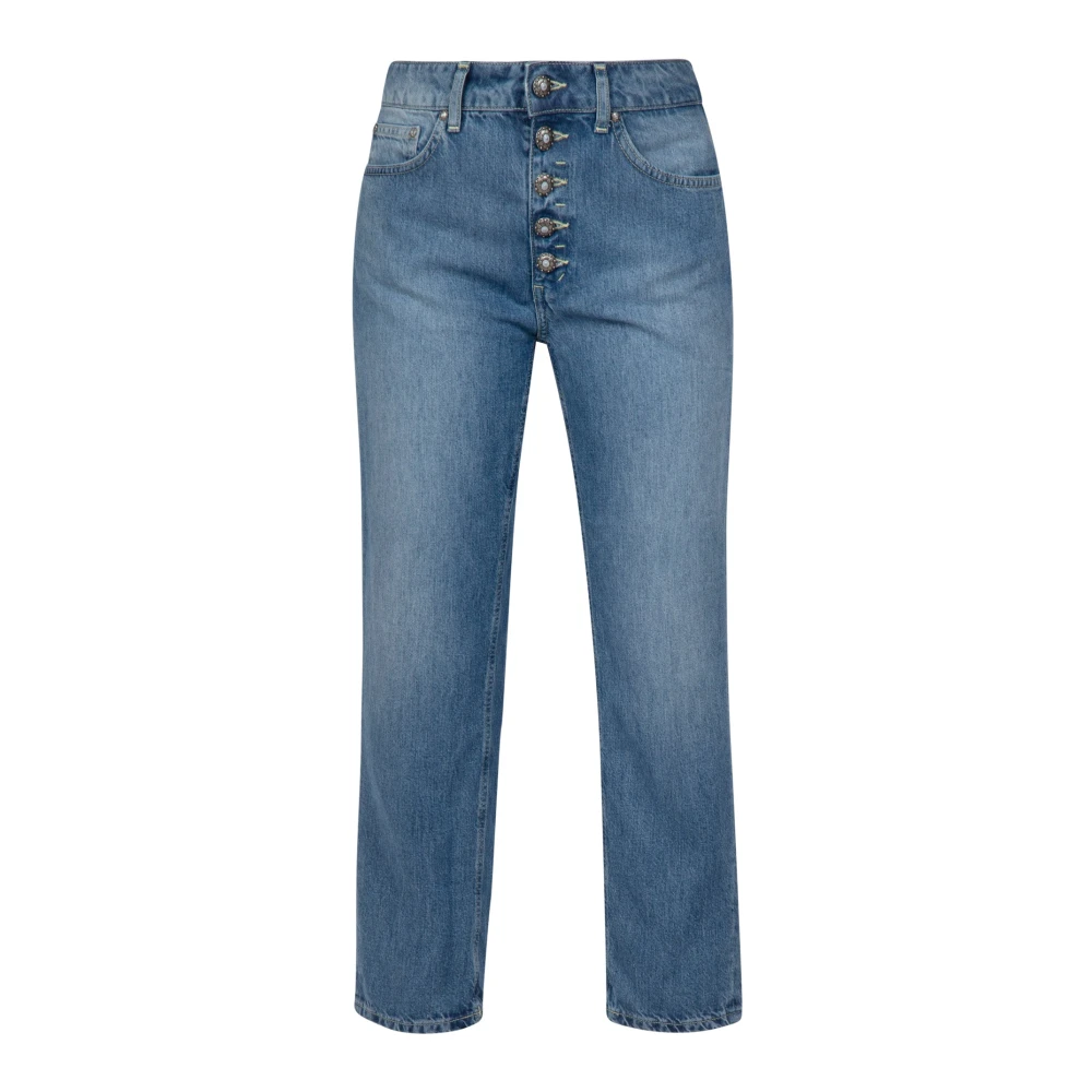 Dondup Lichte Denim Straight Leg Jeans Blue Dames