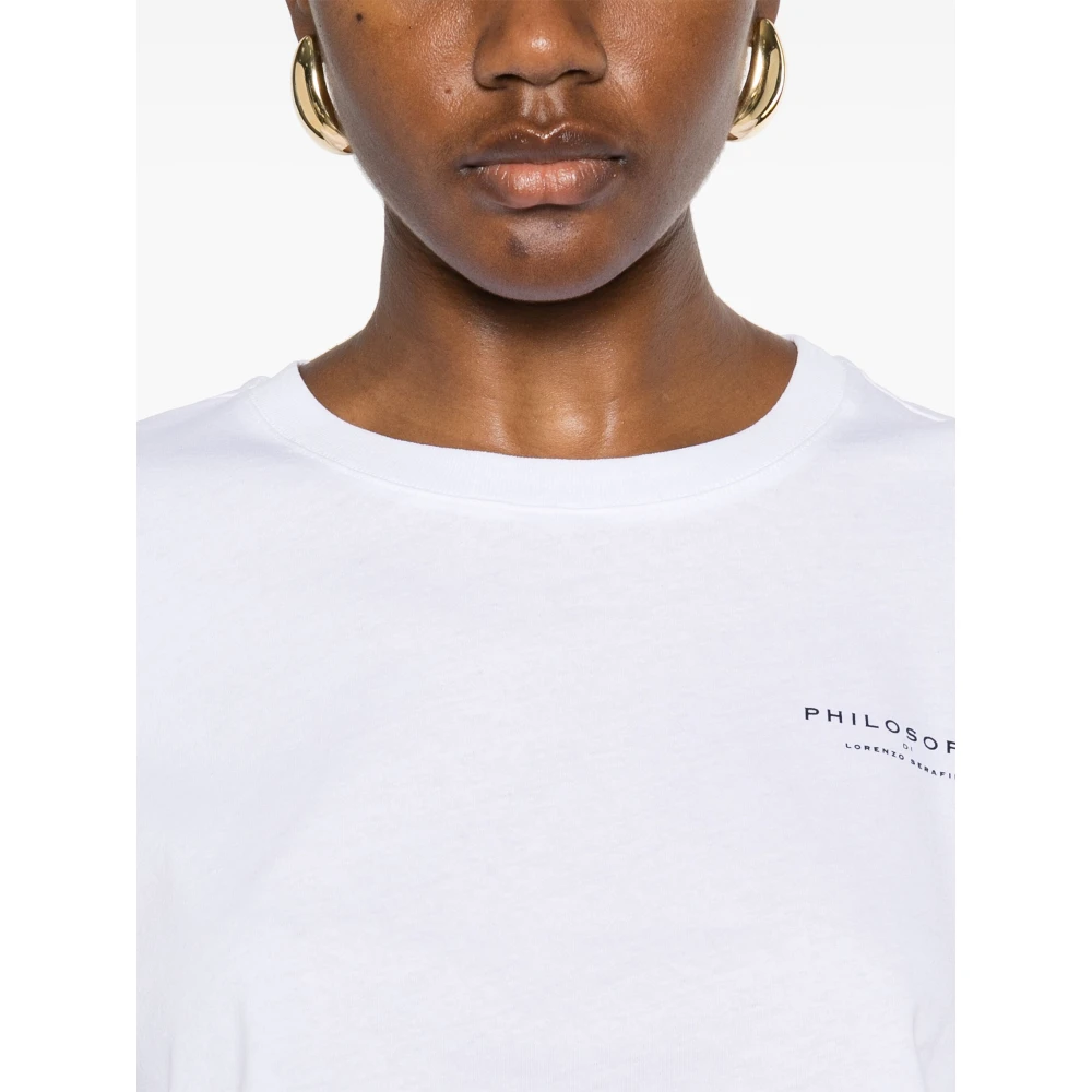 Philosophy di Lorenzo Serafini Biologisch Gerecycled Jersey T-Shirt Wit White Dames