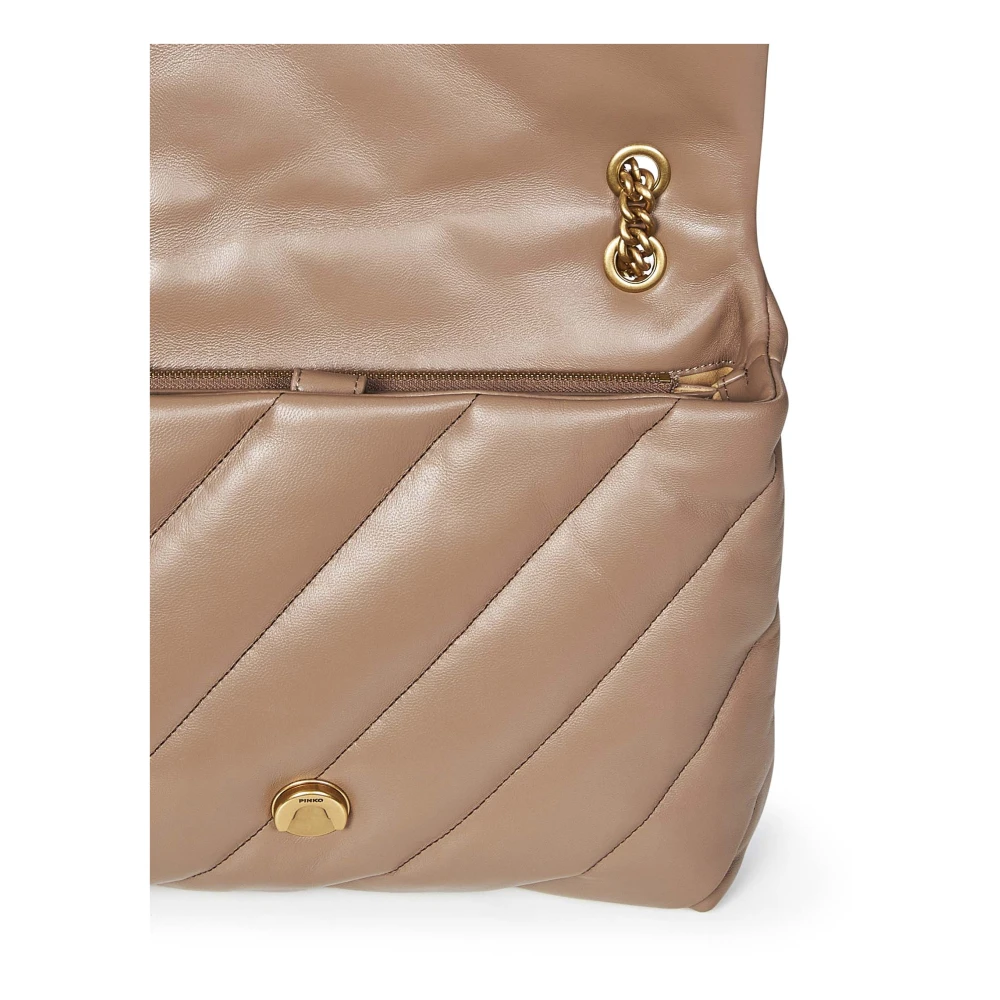 pinko Gewatteerde Beige Schoudertas Beige Dames