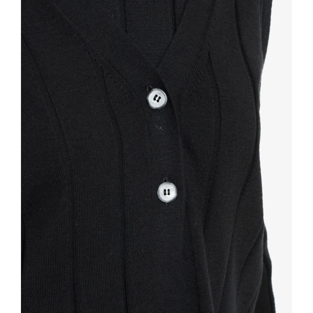 Gran Sasso Merino Wol V-Hals Trui Zwart Black Dames