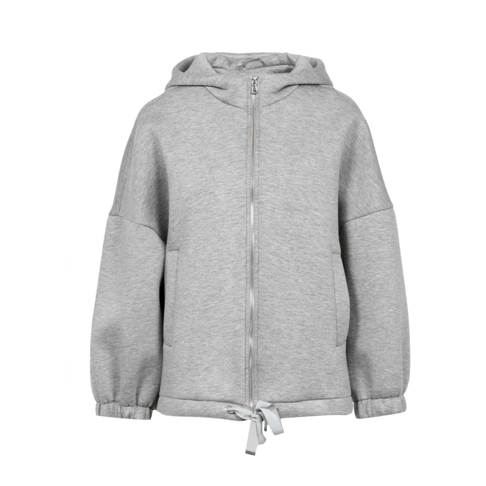 Pennyblack Grijze Scuba Hoodie met Ritssluiting Gray Dames