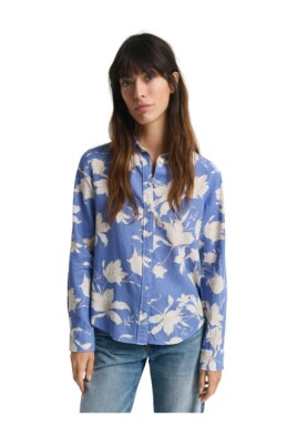 blomstret-print-linned-skjorte