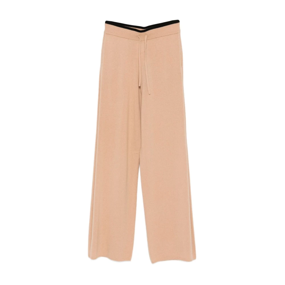 Pinko Women's Beige Stylish Trousers In Pink - Wide Trousers - L - Trousers