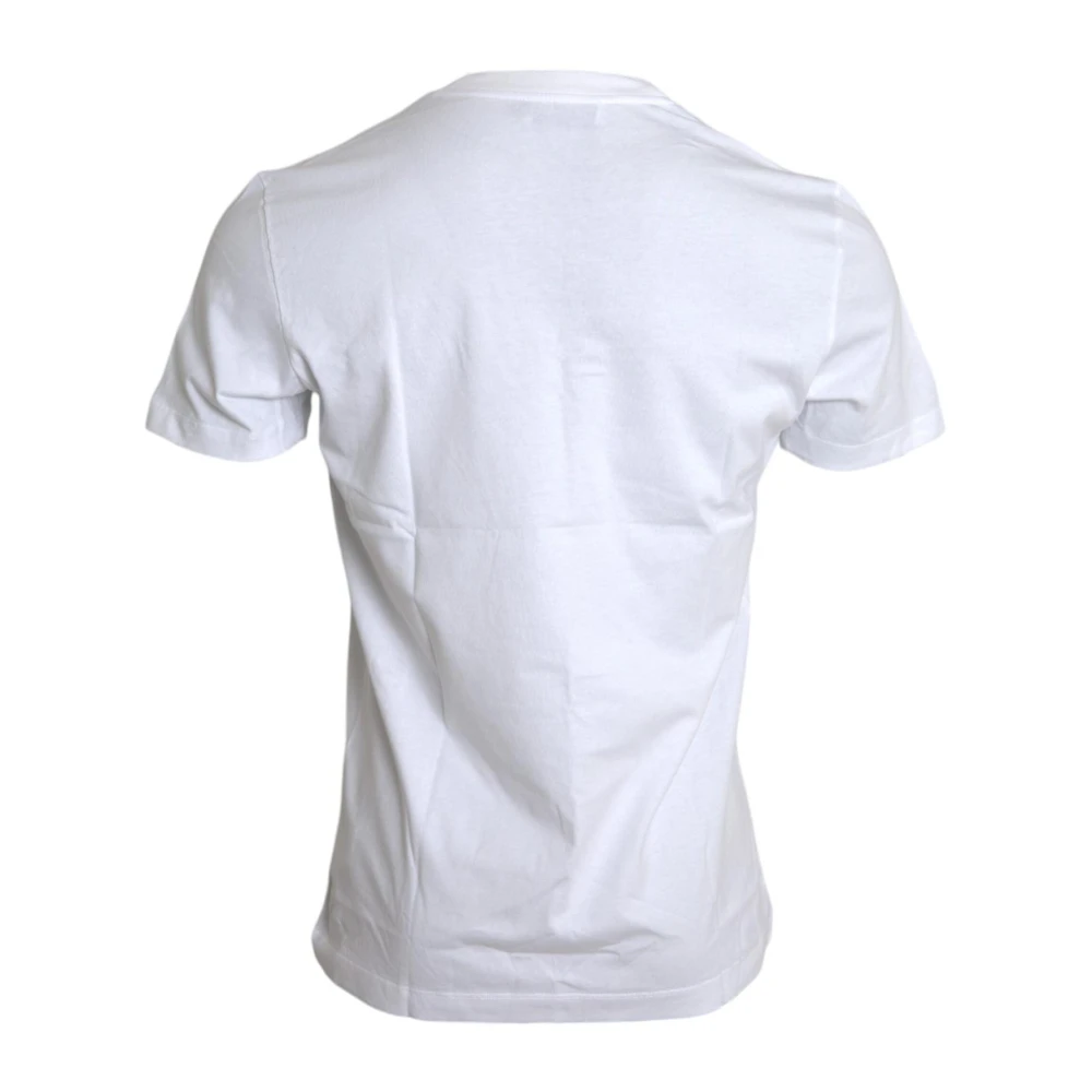 Dolce & Gabbana Witte Crew Neck T-Shirt met Logo White Heren