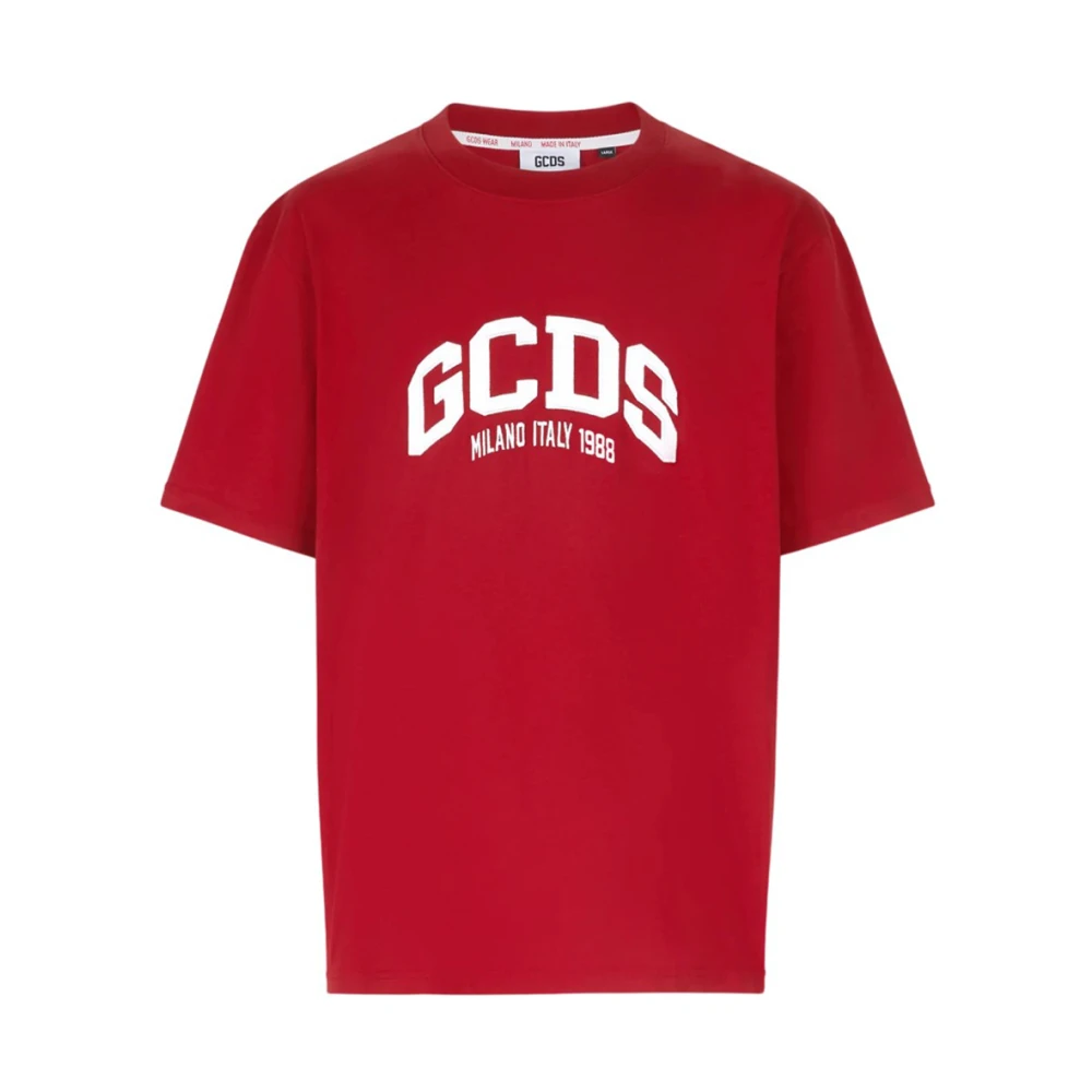 Gcds Eenvoudig en opvallend T-shirt met korte mouwen Red Heren
