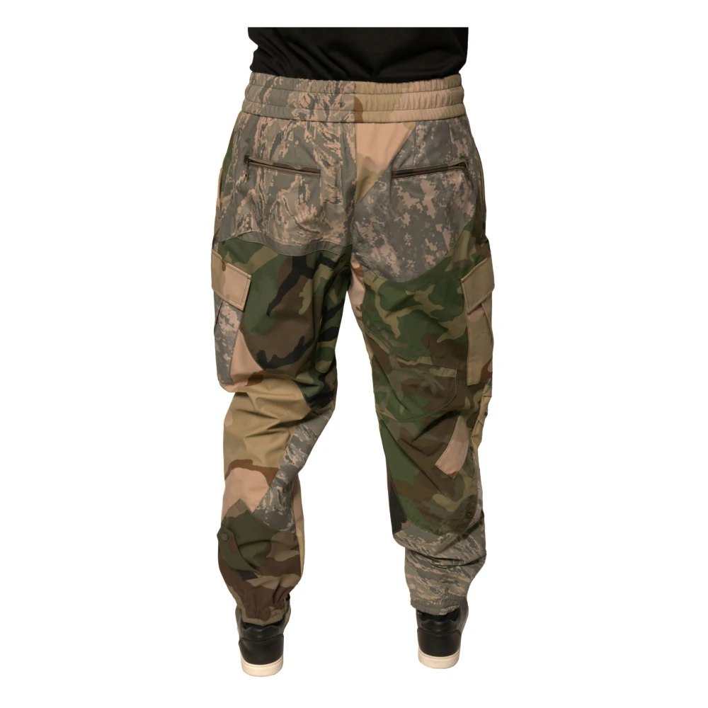 Dolce & Gabbana Camouflage Print Jogger Sweatpants met Trekkoordsluiting Multicolor Heren