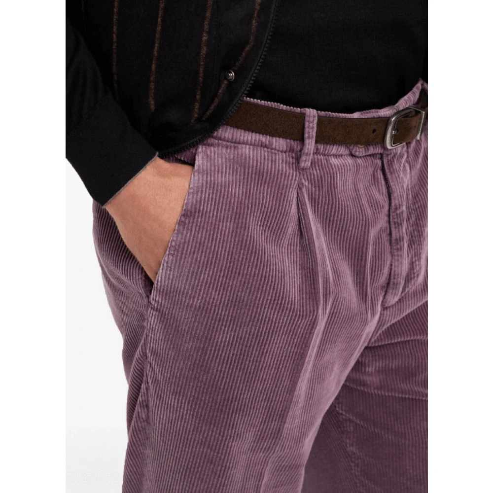 BRUNELLO CUCINELLI Rode Corduroy Tapered Leg Broek Red Heren