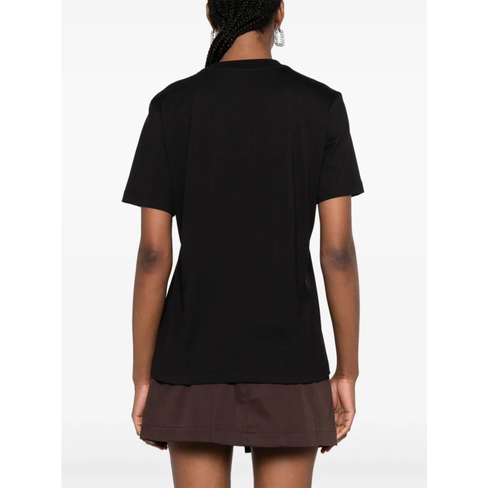 Msgm Zwarte Katoenen Tee Shirt Black Dames