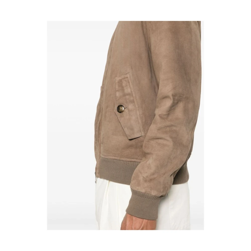 Canali Bomber Jackets Brown Heren