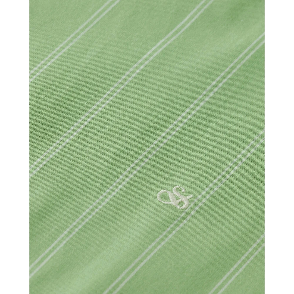 Scotch & Soda Gestreepte vriendin overhemd lange mouw Green Dames