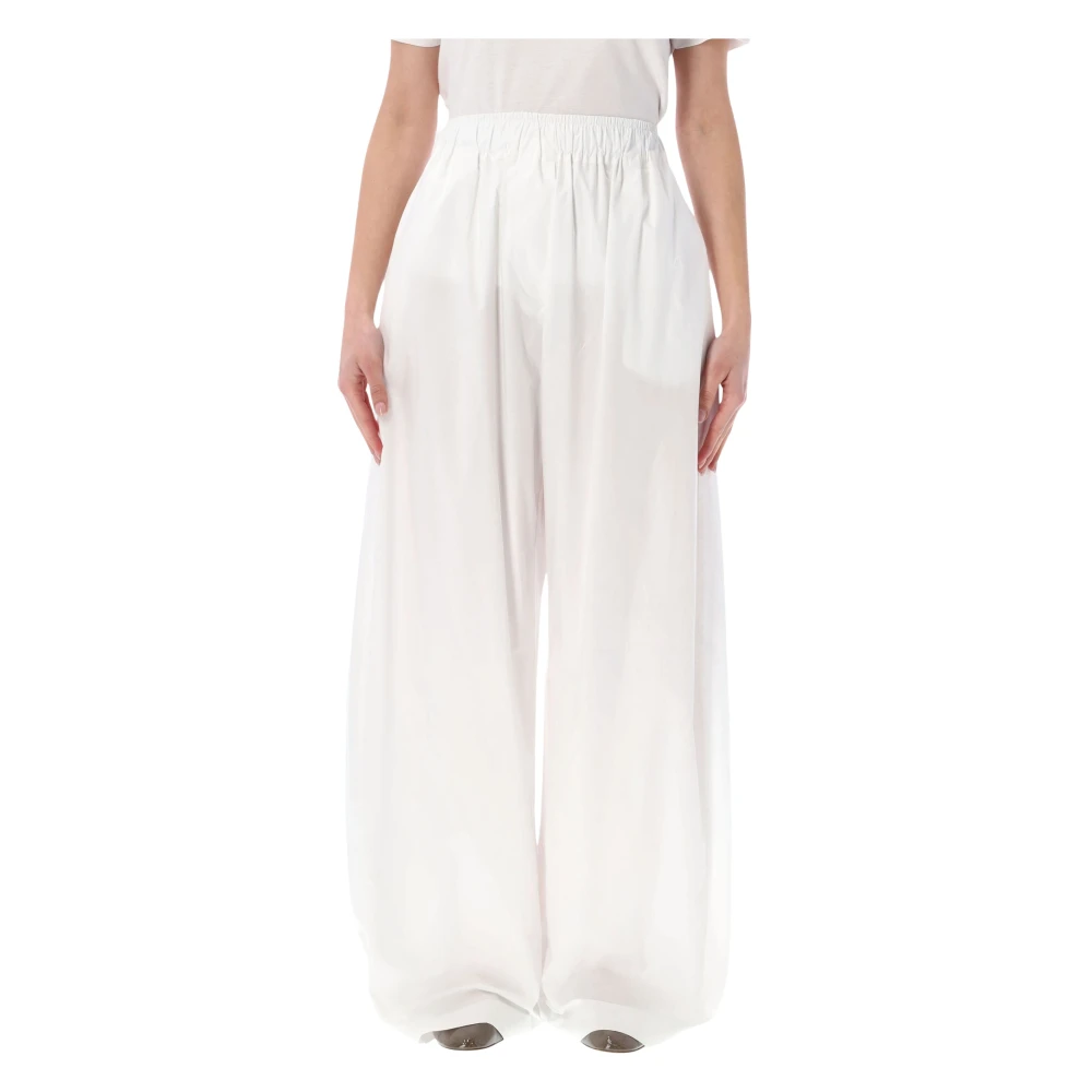 Thelatest Women's White Dora Elastic Band Pant