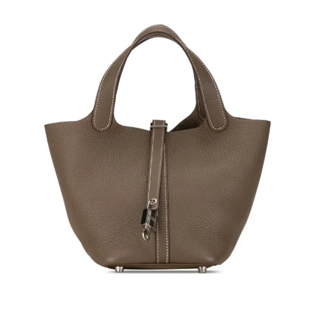 Hermès Vintage Pre-owned Leather handbags Gray Dames