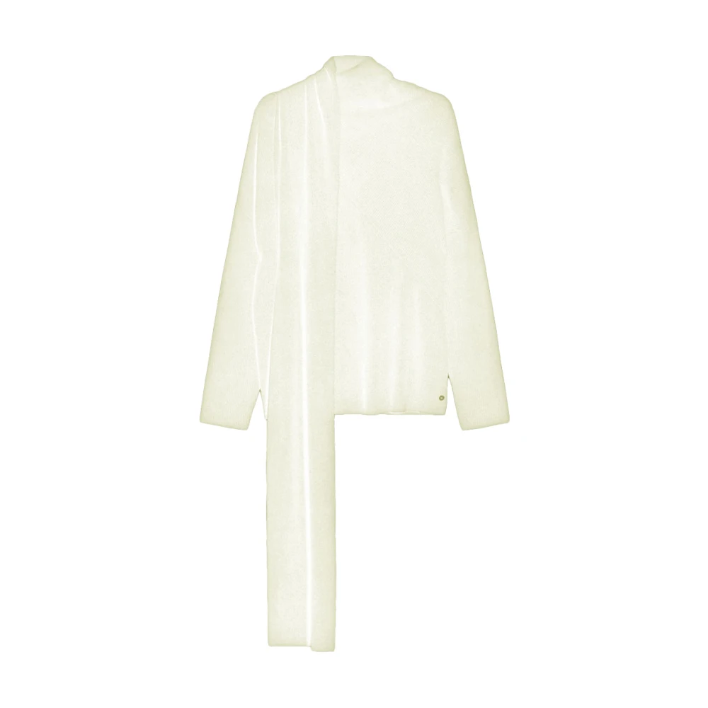 Pennyblack Asymmetrische Sjaalkraag Gebreid White Dames