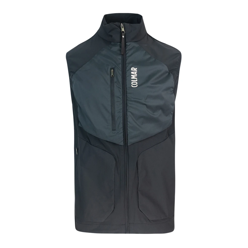 Colmar Men's Black Vests,, Technical Sleeveless Jacket With Front Zip 2XL