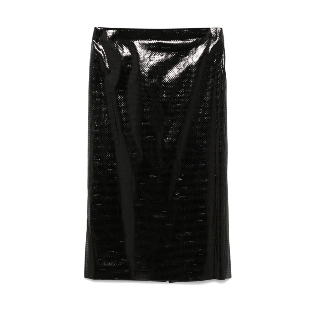 Alexander mcqueen Zwarte Zijde Blend Gevlochten Rok Black Dames