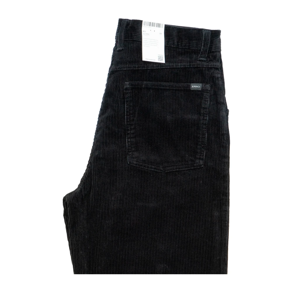 Edwin Wijde Pijp Ribfluwelen Katoenen Broek Black Heren