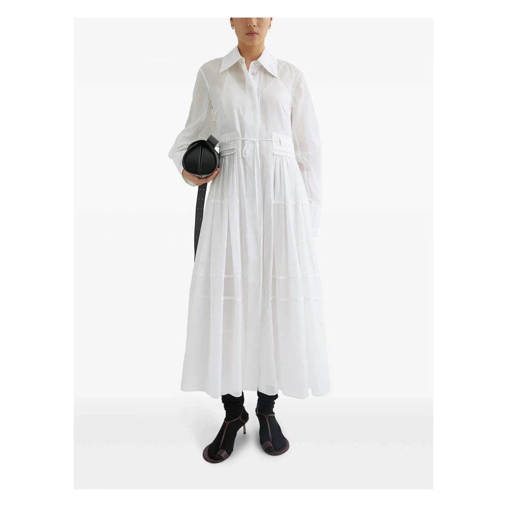 Jil Sander Elegante Zwarte Jurk White Dames
