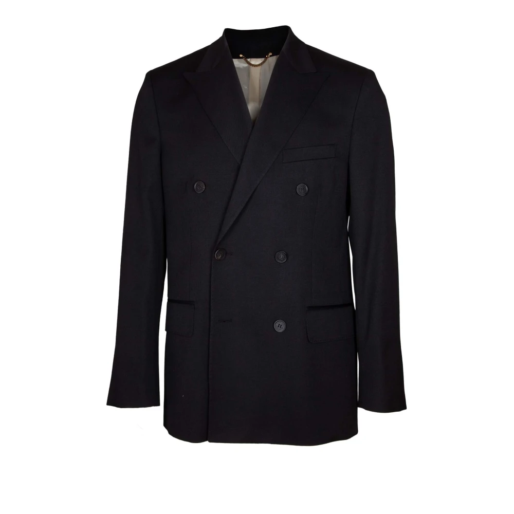 Golden Goose Men's Black/Golden Double-Breasted Blazer With Button Fastening